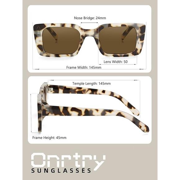 Vintage Rectangle Sunglasses Women Men Fashion UV Protection Retro Shades - Picture 6 of 6